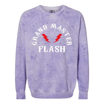 Grand Master Flash Lighting Fast White Text Colorblast Crewneck Sweatshirt