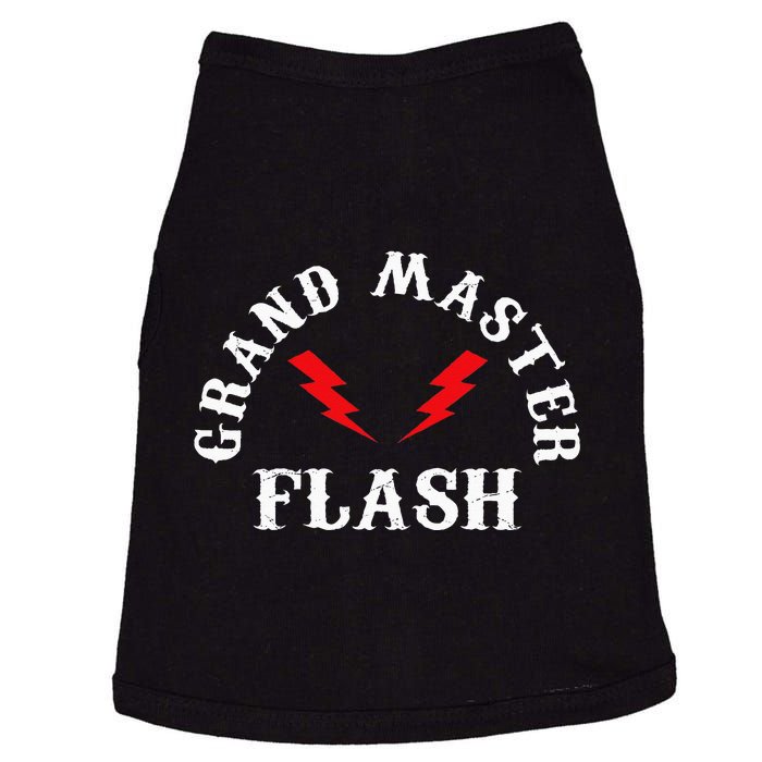 Grand Master Flash Lighting Fast White Text Doggie Tank