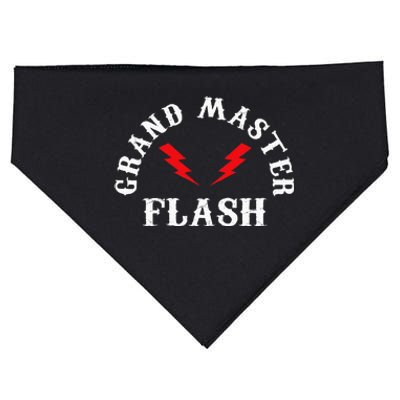 Grand Master Flash Lighting Fast White Text USA-Made Doggie Bandana