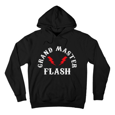 Grand Master Flash Lighting Fast White Text Hoodie