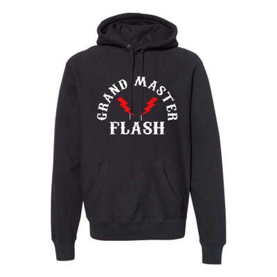 Grand Master Flash Lighting Fast White Text Premium Hoodie