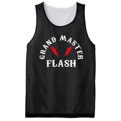 Grand Master Flash Lighting Fast White Text Mesh Reversible Basketball Jersey Tank