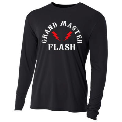 Grand Master Flash Lighting Fast White Text Cooling Performance Long Sleeve Crew