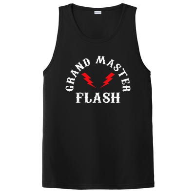 Grand Master Flash Lighting Fast White Text PosiCharge Competitor Tank