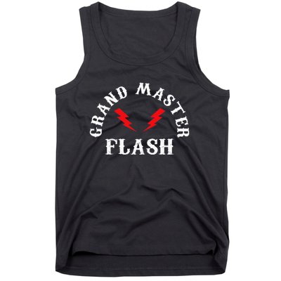 Grand Master Flash Lighting Fast White Text Tank Top