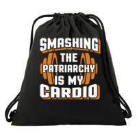 Gym Motivation & Feminist Statement Print Drawstring Bag