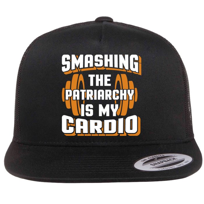 Gym Motivation & Feminist Statement Print Flat Bill Trucker Hat