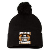 Gym Motivation & Feminist Statement Print Pom Pom 12in Knit Beanie