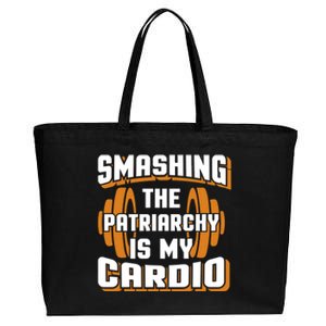 Gym Motivation & Feminist Statement Print Cotton Canvas Jumbo Tote