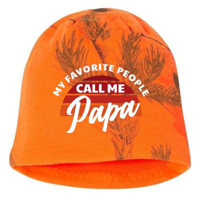 Grandpa My Favorite People Call Me Papa Gift Kati - Camo Knit Beanie