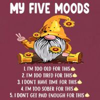 Gnome My Five Moods 1. IM Too Old For This Shit 16oz Travel Tumbler