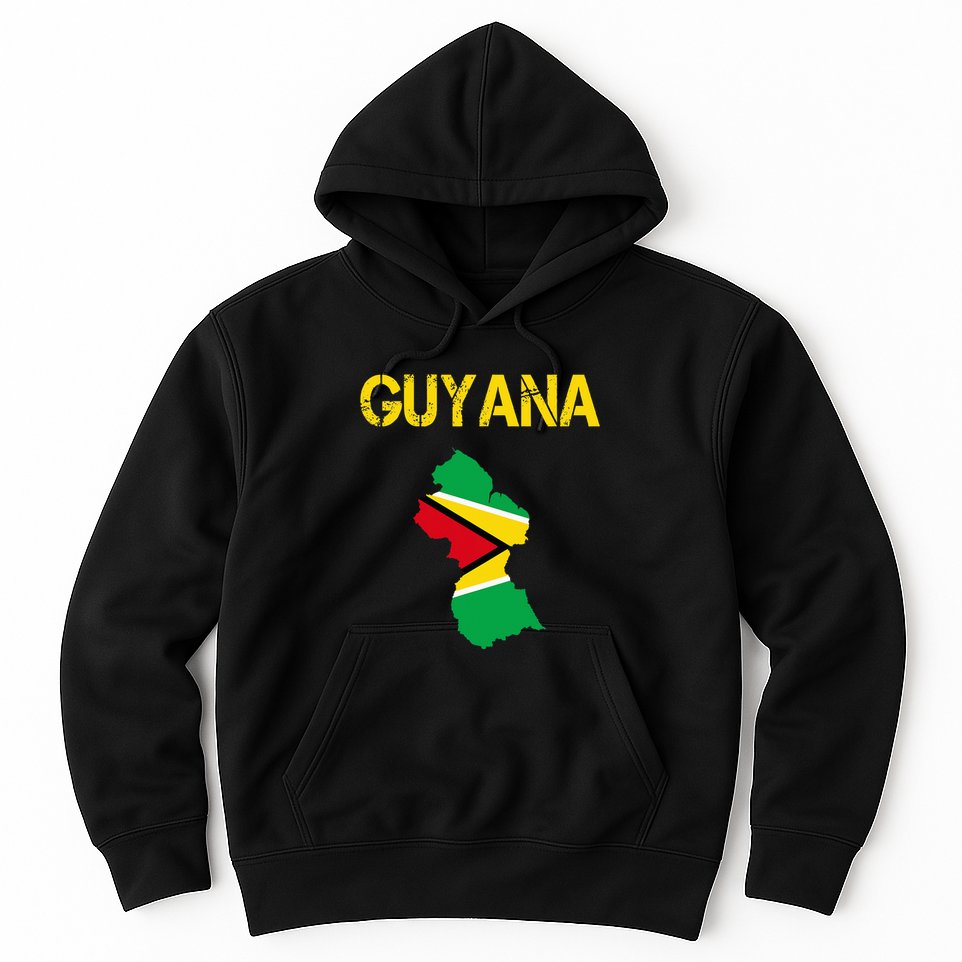 Guyana Map Flag Of Guyana Hoodie