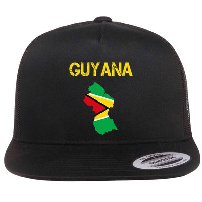 Guyana Map Flag Of Guyana Flat Bill Trucker Hat