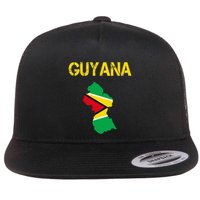 Guyana Map Flag Of Guyana Flat Bill Trucker Hat