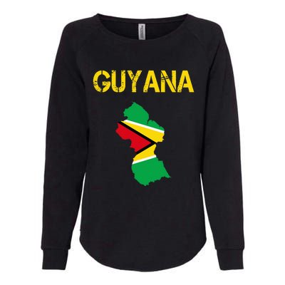 Guyana Map Flag Of Guyana Womens California Wash Sweatshirt