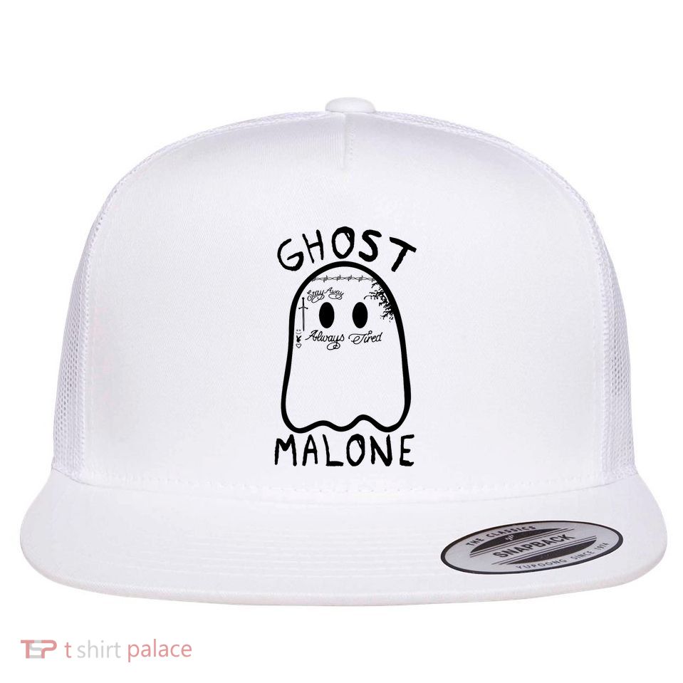 Ghost Malone Funny Halloween Parody Flat Bill Trucker Hat