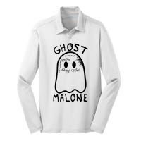 Ghost Malone Funny Halloween Parody Silk Touch Performance Long Sleeve Polo