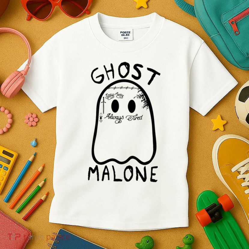Ghost Malone Funny Halloween Parody Kids T-Shirt