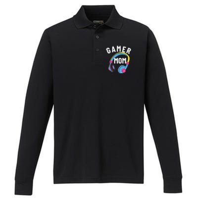 Gamer Mom For Mom Who Loves Gaming And Video Games Christmas Gift Performance Long Sleeve Polo