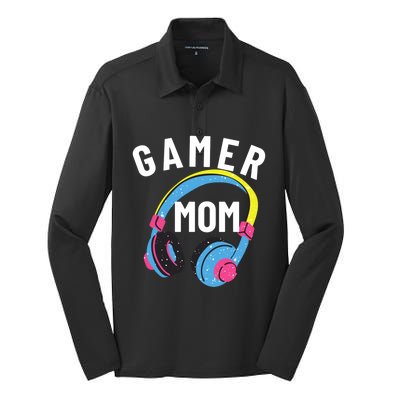 Gamer Mom For Mom Who Loves Gaming And Video Games Christmas Gift Silk Touch Performance Long Sleeve Polo