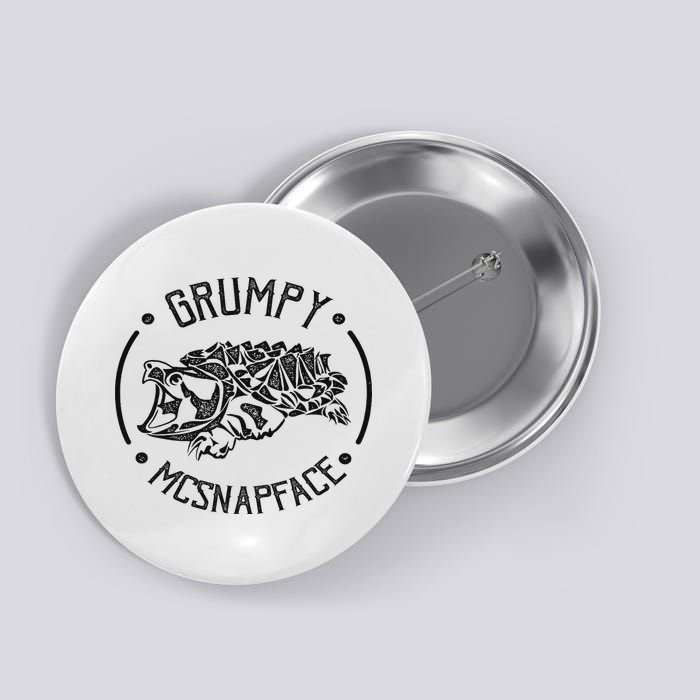 Grumpy Mcsnapface Funny Snapping Turtle Button