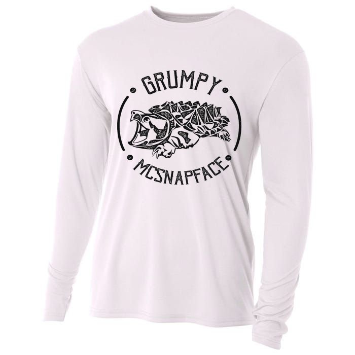 Grumpy Mcsnapface Funny Snapping Turtle Cooling Performance Long Sleeve Crew