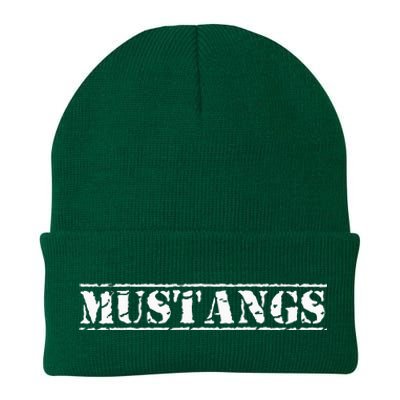 Go Mustangs Football Baseball Basketball Cheer Fan School Knit Cap Winter Beanie