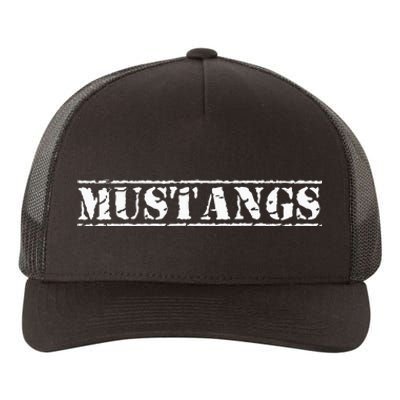 Go Mustangs Football Baseball Basketball Cheer Fan School Yupoong Adult 5-Panel Trucker Hat