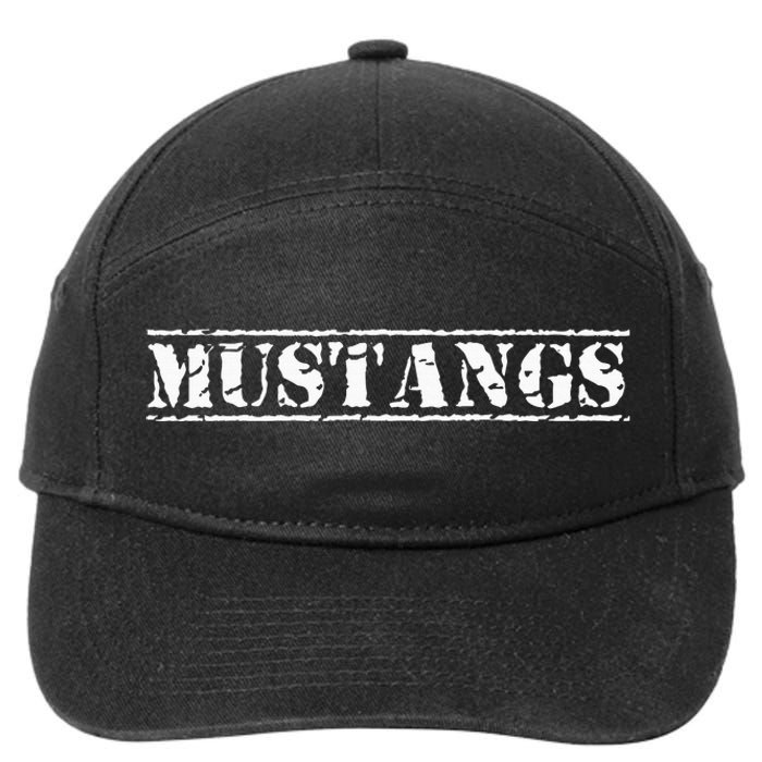 Go Mustangs Football Baseball Basketball Cheer Fan School 7-Panel Snapback Hat