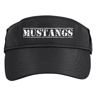 Go Mustangs Football Baseball Basketball Cheer Fan School Adult Drive Performance Visor