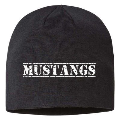 Go Mustangs Football Baseball Basketball Cheer Fan School Sustainable Beanie