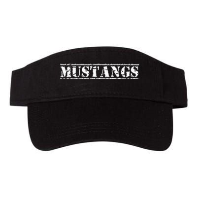 Go Mustangs Football Baseball Basketball Cheer Fan School Valucap Bio-Washed Visor