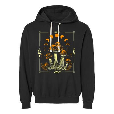 Goblincore Mushroom Foraging Alt Aesthetic Vintage Witchy Garment-Dyed Fleece Hoodie