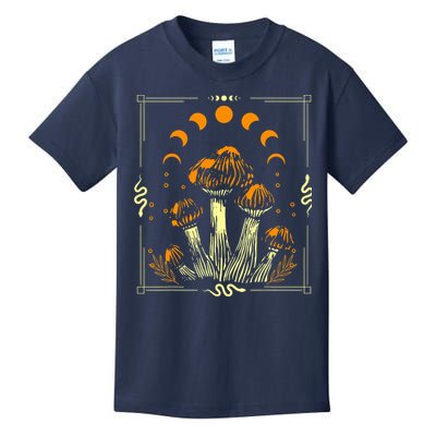 Goblincore Mushroom Foraging Alt Aesthetic Vintage Witchy Kids T-Shirt