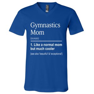 Gymnastics Mom Funny Definition For Gymnast Mom Gymnastic Gift V-Neck T-Shirt