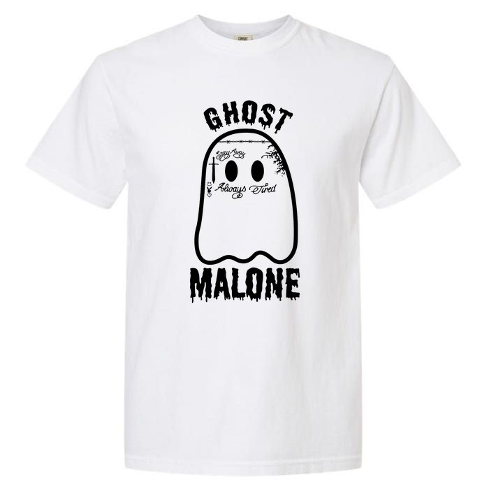 Ghost Malone Funny Stay Away Always Tired Halloween Costume Garment-Dyed Heavyweight T-Shirt