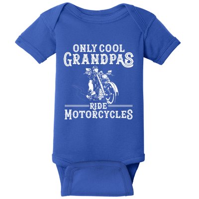 Grandpa Motorcycle Funny Cool Grandpas Ride Motorcycles Funny Gift Baby Bodysuit