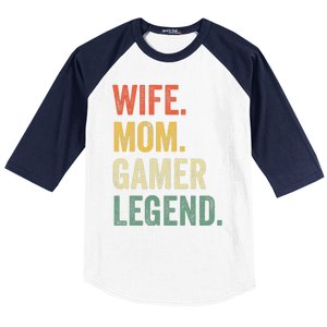 Gamer Mom Funny Wife Mom Video Game Legend Mother's Day Baseball Sleeve Shirt