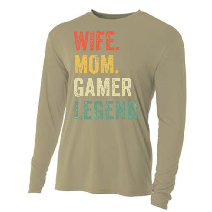 Gamer Mom Funny Wife Mom Video Game Legend Mother's Day Cooling Performance Long Sleeve Crew