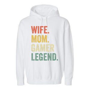 Gamer Mom Funny Wife Mom Video Game Legend Mother's Day Garment-Dyed Fleece Hoodie