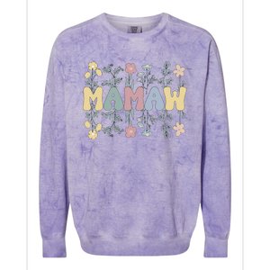 Groovy Mamaw Grandmother Flowers Mamaw Grandma Colorblast Crewneck Sweatshirt