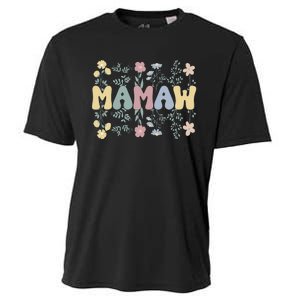 Groovy Mamaw Grandmother Flowers Mamaw Grandma Cooling Performance Crew T-Shirt