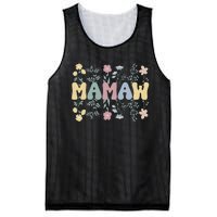 Groovy Mamaw Grandmother Flowers Mamaw Grandma Mesh Reversible Basketball Jersey Tank