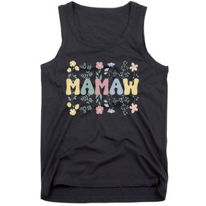 Groovy Mamaw Grandmother Flowers Mamaw Grandma Tank Top