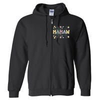 Groovy Mamaw Grandmother Flowers Mamaw Grandma Full Zip Hoodie