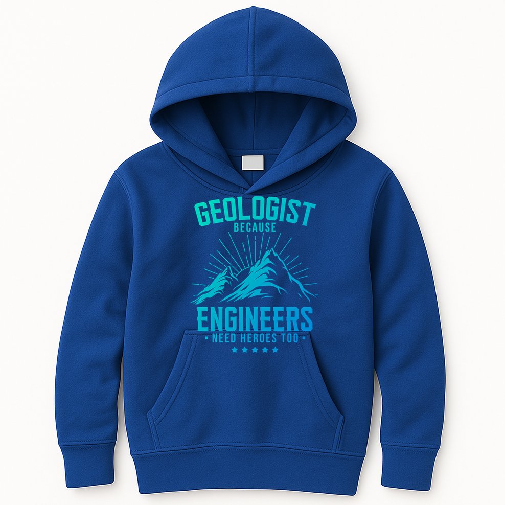 Geology Majors Geologist Because Engineers Need Heroes Too Gift Kids Hoodie