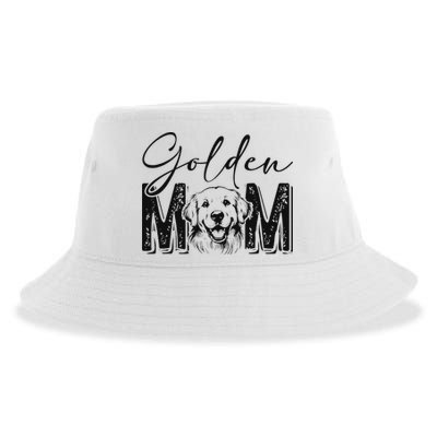 Golden Mom Golden Retriever Lover Dog Mama Funny Retro Sustainable Bucket Hat