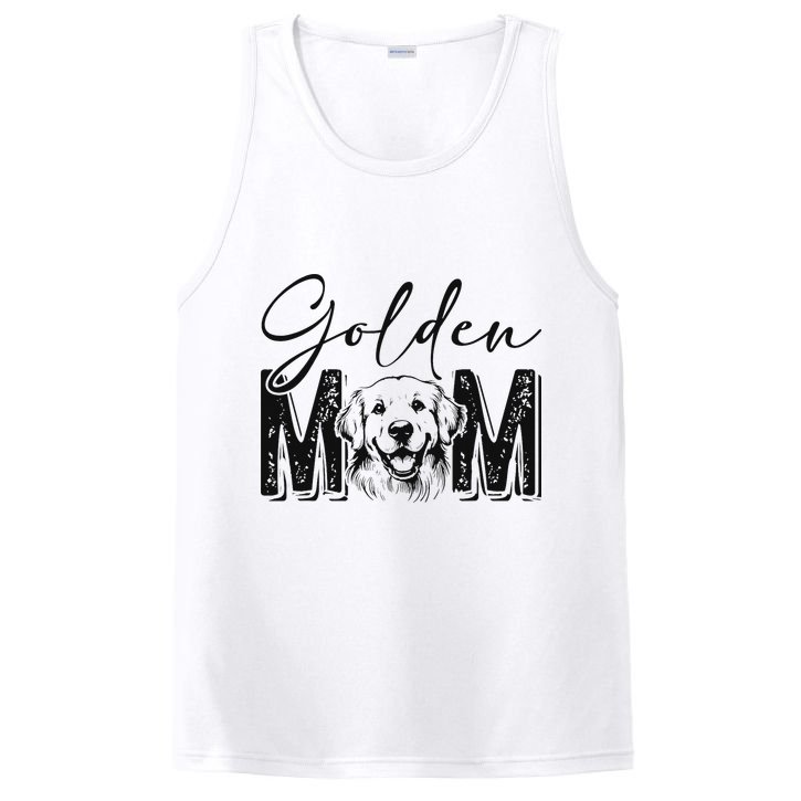 Golden Mom Golden Retriever Lover Dog Mama Funny Retro PosiCharge Competitor Tank