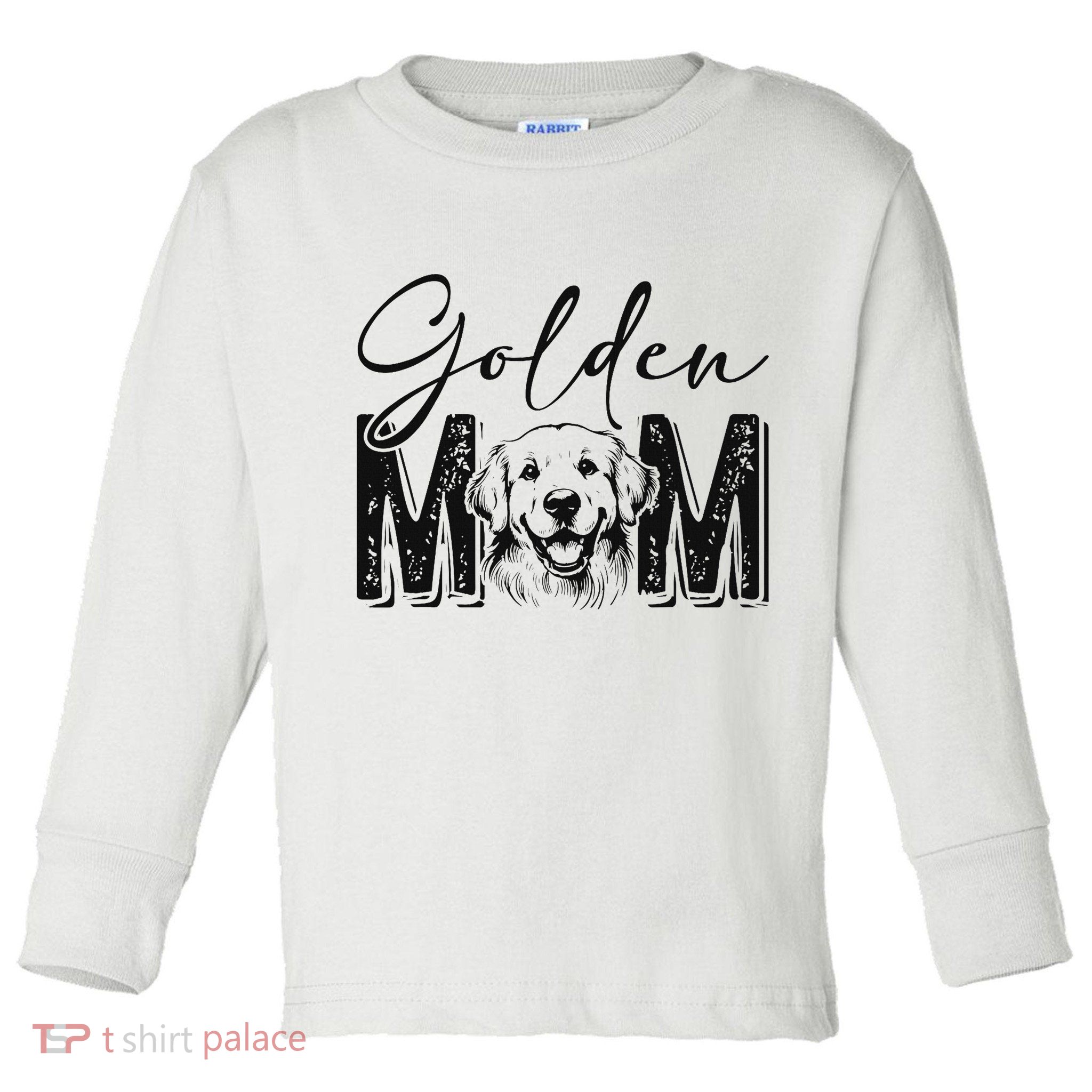 Golden Mom Golden Retriever Lover Dog Mama Funny Retro Toddler Long Sleeve Shirt