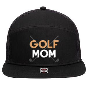 Golf Mom Gift For Mother's Day 7 Panel Mesh Trucker Snapback Hat